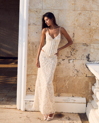 Cherie Leona Maxi Skirt Sequined Lace