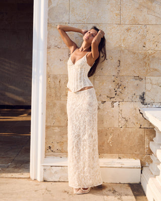 Cherie Leona Maxi Skirt Sequined Lace