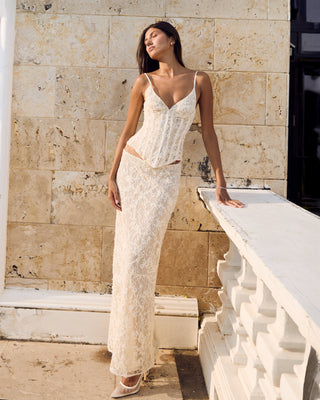 Cherie Leona Maxi Skirt Sequined Lace