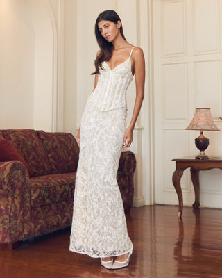 Cherie Leona Maxi Skirt Sequined Lace