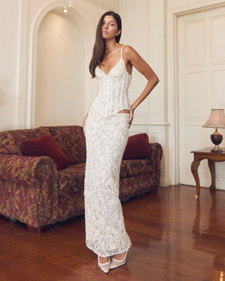 Cherie Leona Maxi Skirt Sequined Lace