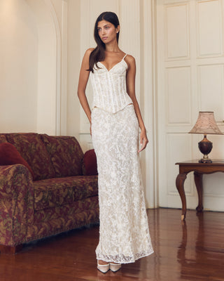 Cherie Leona Maxi Skirt Sequined Lace