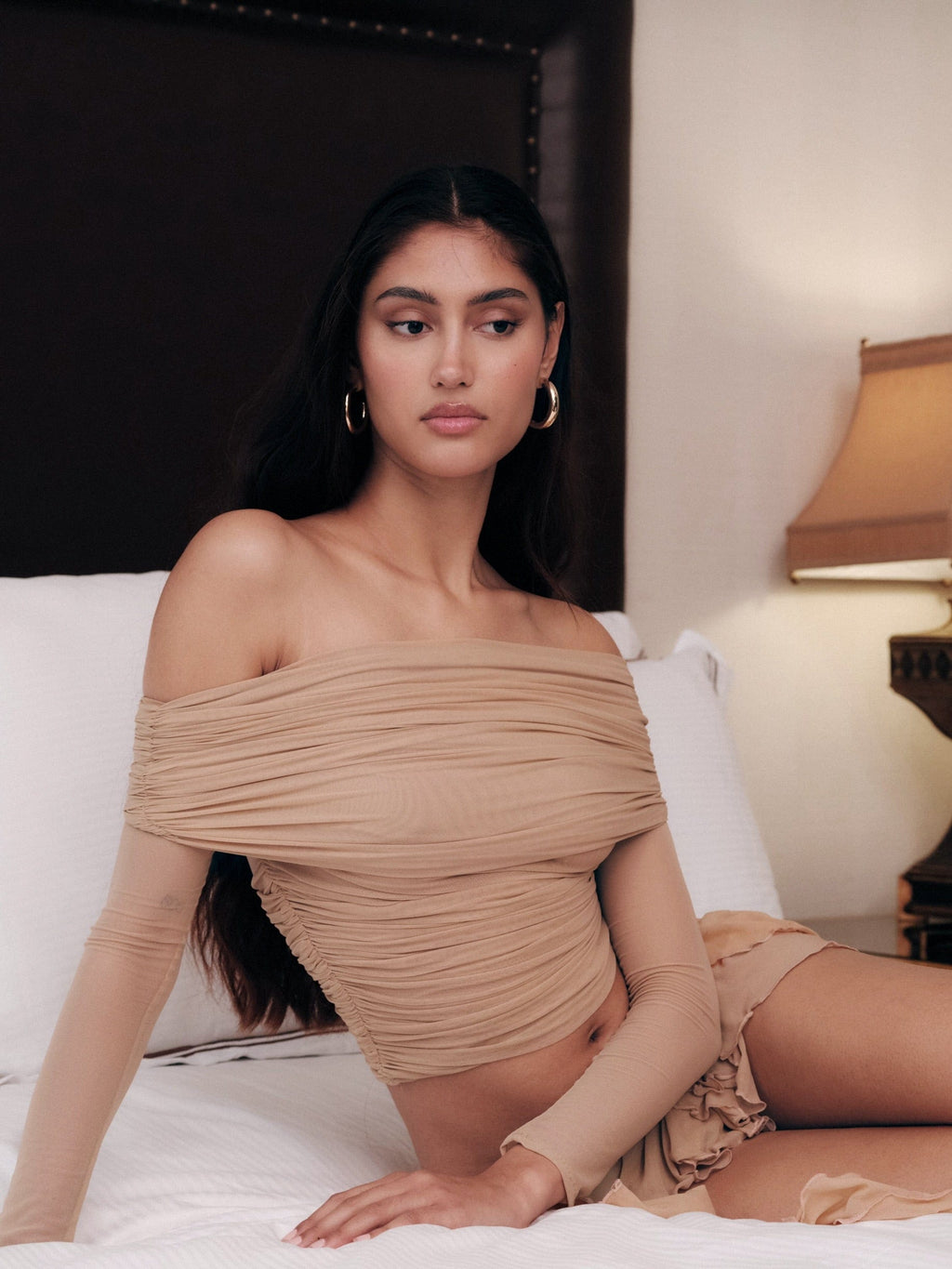 Lesli Off Shoulder Top - Nude – Cherie