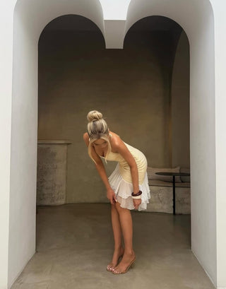 Cherie Lucia Ruffle Dress - Ivory