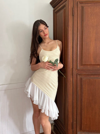 Cherie Lucia Ruffle Dress - Ivory