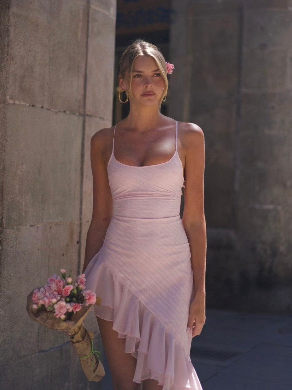 Lucia Ruffle Dress Pink S