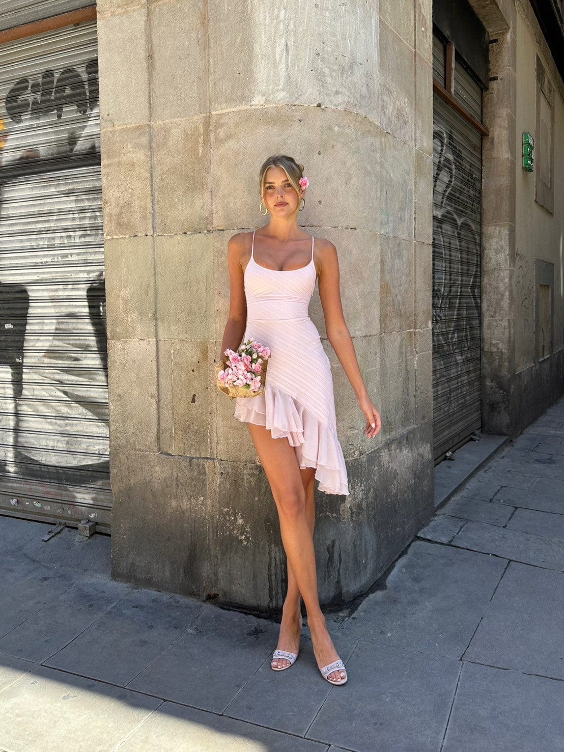 Lucia Ruffle Dress - Pink, S Lucia Ruffle Dress - Pink, S