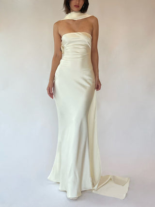 Cherie M Sample Noelle Maxi Dress - Ivory