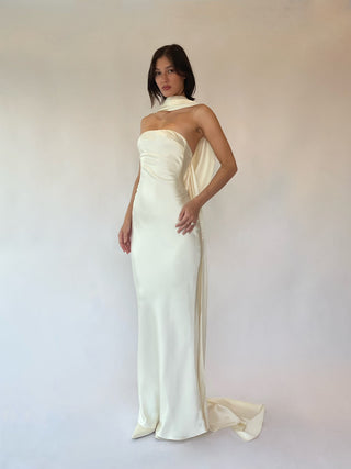 Cherie M Sample Noelle Maxi Dress - Ivory