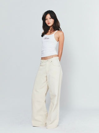 Cherie Melanie Boyfriend Denim - Ivory