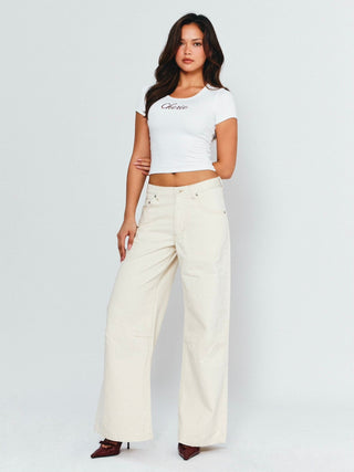 Cherie Melanie Boyfriend Denim - Ivory