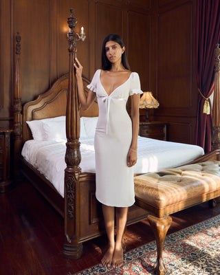 Cherie Naomi Midi Dress - White