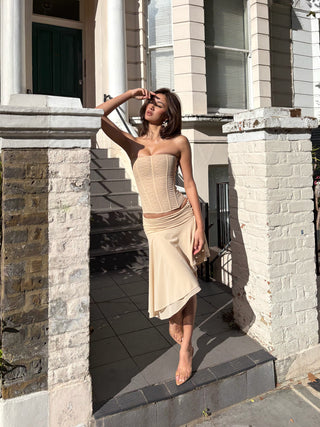 Cherie Nude Diana Midi Skirt
