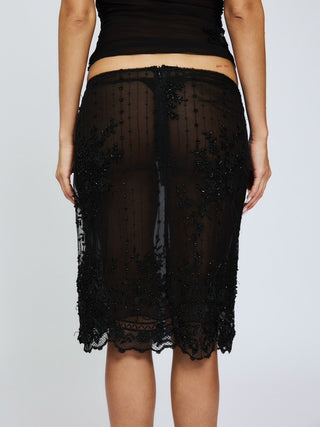 Cherie Odette Midi Skirt - Black