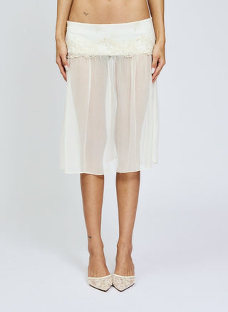 Cherie Odette Midi Skirt - Ivory