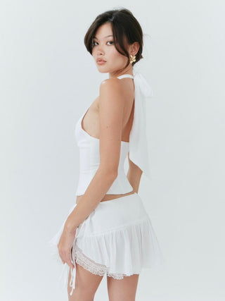 Cherie Poppy Mini Skirt - White