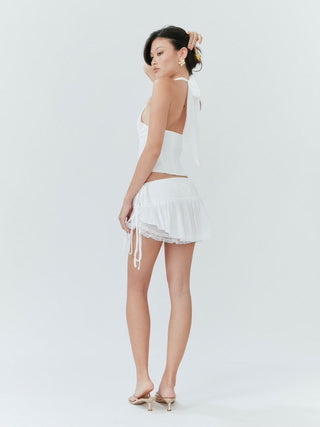 Cherie Poppy Mini Skirt - White