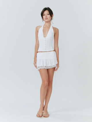 Cherie Poppy Mini Skirt - White