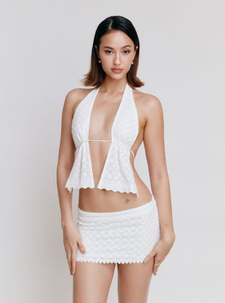 Cherie Rivera Halter Top - White