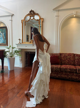 Cherie Rosalinda Ruffle Maxi Dress - Ivory