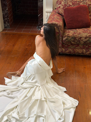 Cherie Rosalinda Ruffle Maxi Dress - Ivory