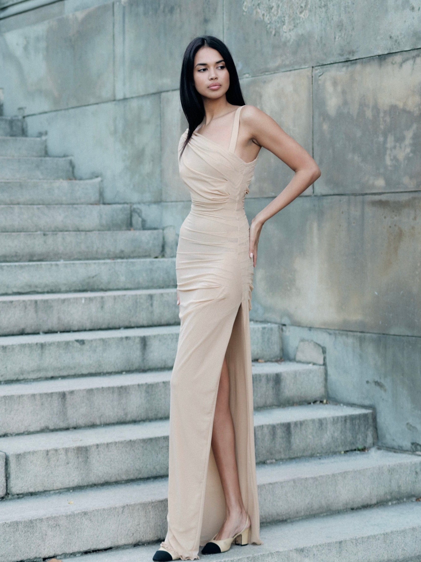 Ruth Maxi Dress - Nude L Ruth Maxi Dress - Nude L