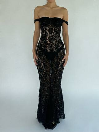 Cherie Sample Lace Maxi Dress