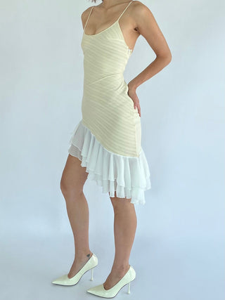 Cherie Sample Lucia Ruffle Dress - Ivory