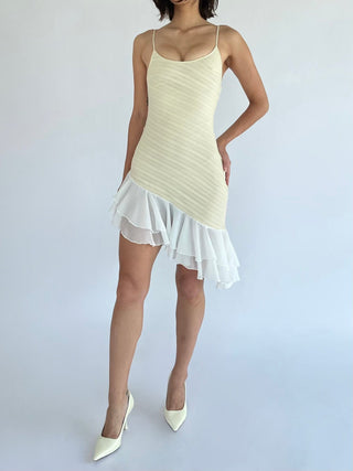 Cherie Sample Lucia Ruffle Dress - Ivory