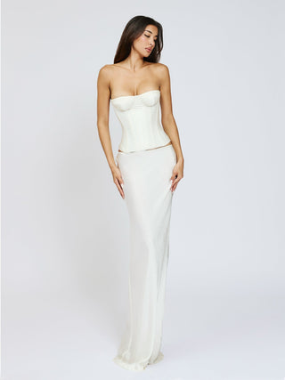 Cherie Savannah Skirt Dubai Silk - White