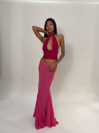 Cherie TOP XS Sample Candice Draped Halter top