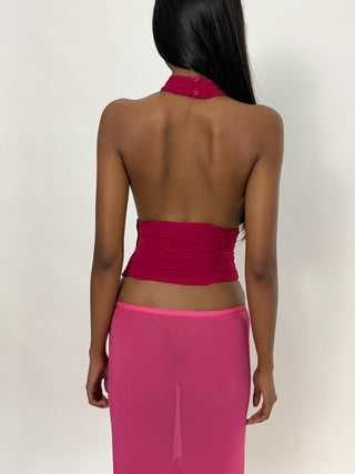 Cherie TOP XS Sample Candice Draped Halter top