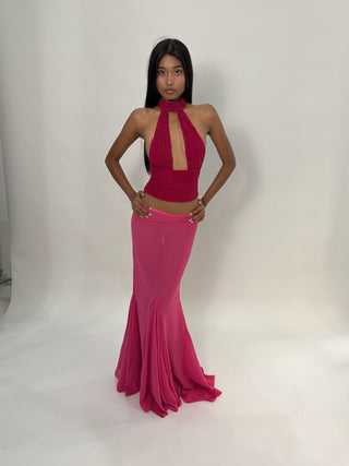 Cherie TOP XS Sample Candice Draped Halter top