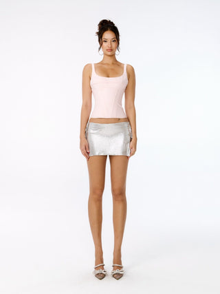 Cherie Vivian Metallic Skirt With Bows