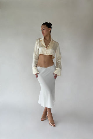 Cherie XS Sample Anne Long Sleeve Top - Ivory