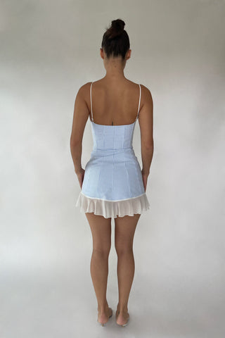 Cherie XS Sample April Mini Dress - Stripe Blue