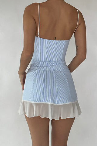 Cherie XS Sample April Mini Dress - Stripe Blue