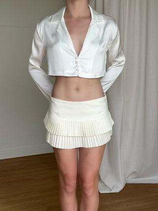 Cherie XS Sample Gia Mini Skirt - Ivory