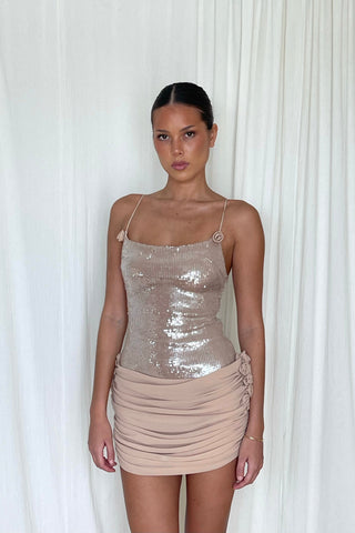 Cherie XS Sample Gloria Mini Dress - Nude