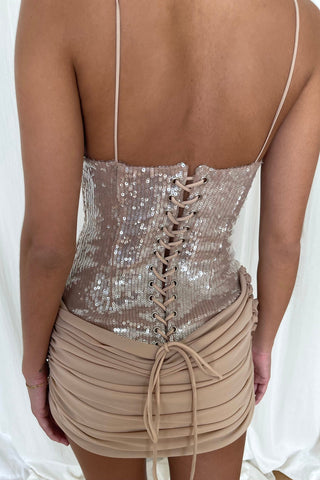 Cherie XS Sample Gloria Mini Dress - Nude