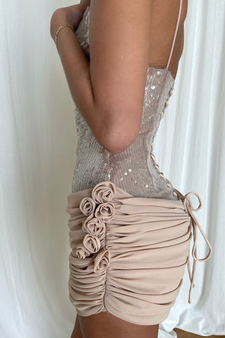 Cherie XS Sample Gloria Mini Dress - Nude