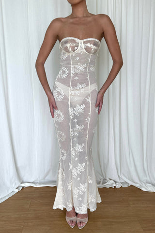 Cherie XS Sample Maxi Dress - Ivory