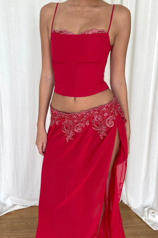 Cherie XS Sample Maxi Skirt - Red