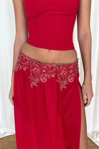 Cherie XS Sample Maxi Skirt - Red