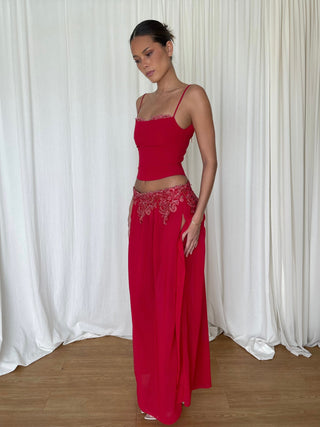 Cherie XS Sample Maxi Skirt - Red