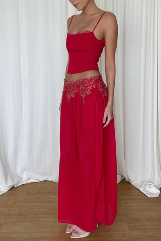 Cherie XS Sample Maxi Skirt - Red