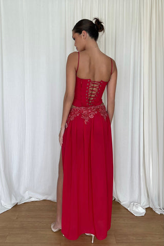 Cherie XS Sample Maxi Skirt - Red