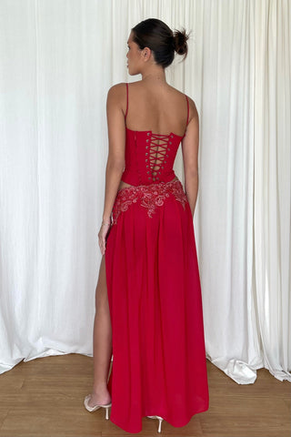 Cherie XS Sample Maxi Skirt - Red