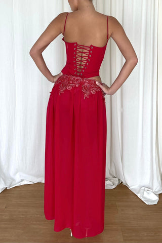 Cherie XS Sample Maxi Skirt - Red