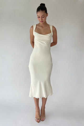 Cherie XS Sample Midi Dress - Ivory